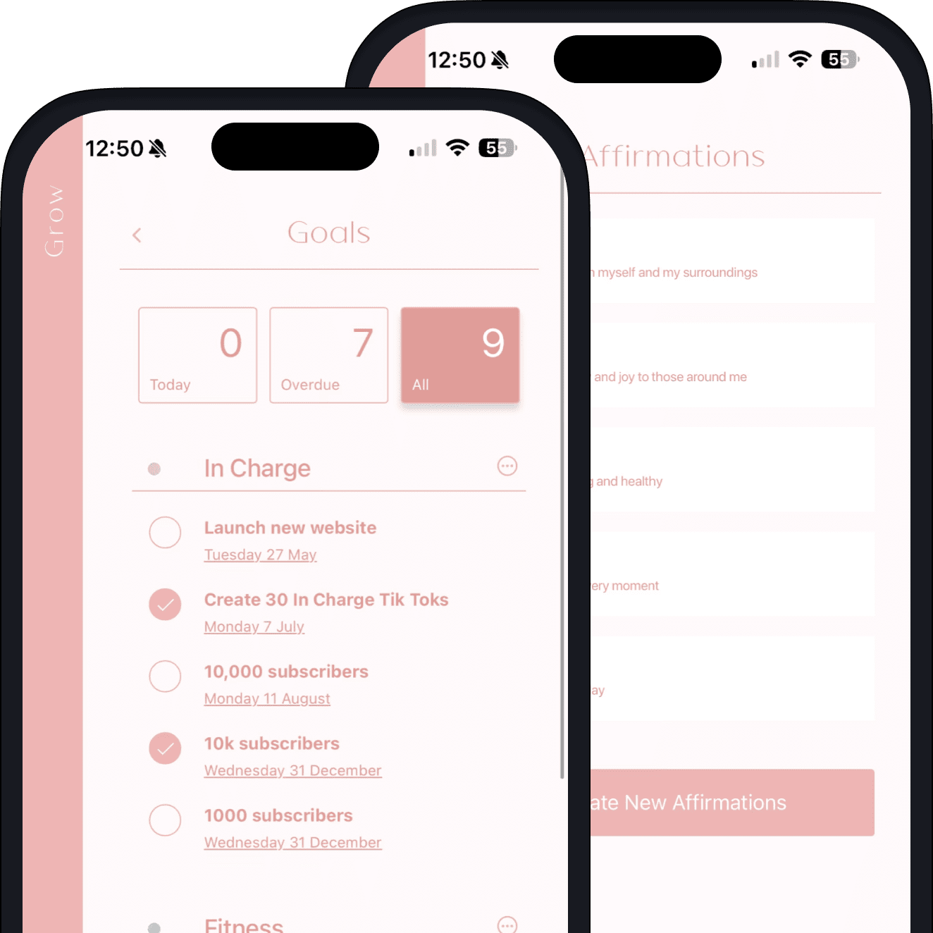 Track your weekly, monthly, yearly goals