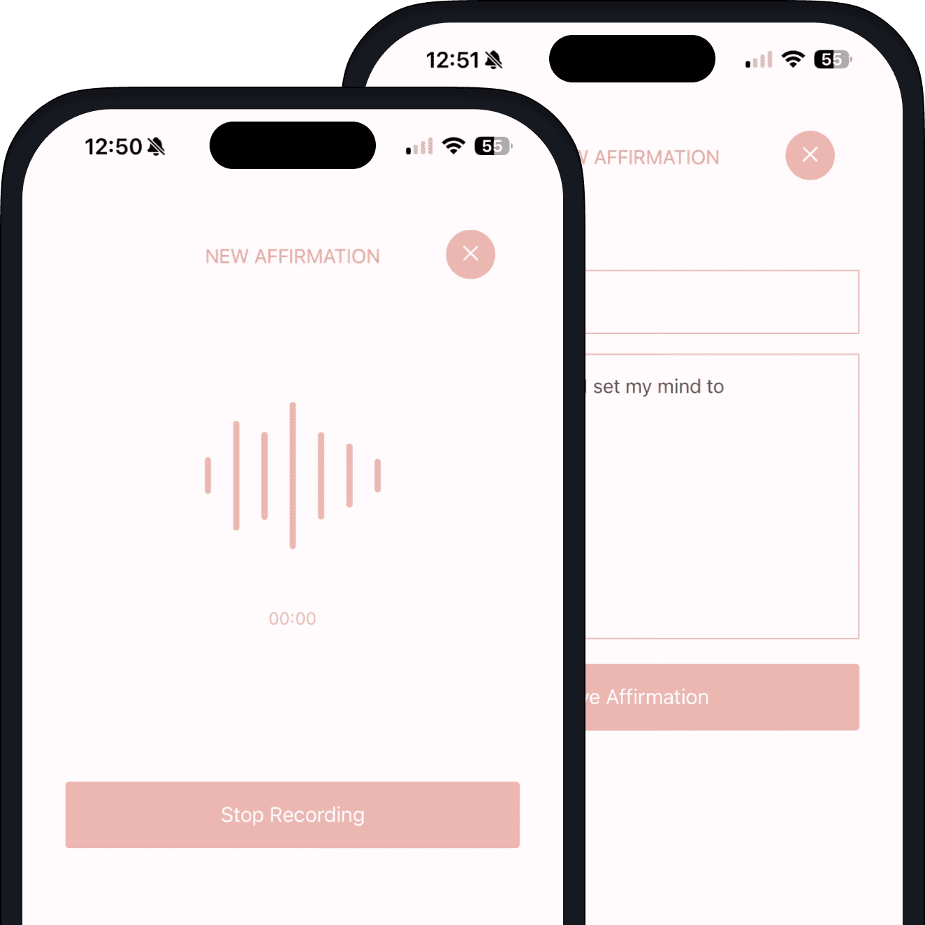 Record or enter your affirmations